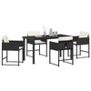 Hage Spisegruppe med pute 5 pcs Svart Poly rattan