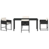 Hage Spisegruppe med pute 5 pcs Svart Poly rattan