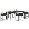 Hage Spisegruppe med pute 5 pcs Svart Poly rattan