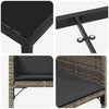 Hage Spisegruppe med pute 5 pcs Grå Poly rattan