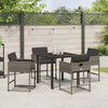 Hage Spisegruppe med pute 5 pcs Grå Poly rattan