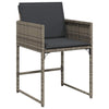 Hage Spisegruppe med pute 5 pcs Grå Poly rattan