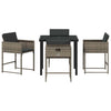 Hage Spisegruppe med pute 5 pcs Grå Poly rattan