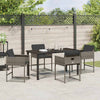 Hage Spisegruppe med pute 5 pcs Grå Poly rattan