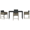 Hage Spisegruppe med pute 5 pcs Grå Poly rattan
