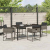 Hage Spisegruppe med pute 5 pcs Grå Poly rattan
