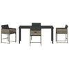 Hage Spisegruppe med pute 5 pcs Grå Poly rattan