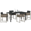 Hage Spisegruppe med pute 5 pcs Grå Poly rattan