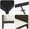Hage Spisegruppe med pute 5 pcs Brun Poly rattan