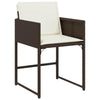 Hage Spisegruppe med pute 5 pcs Brun Poly rattan