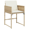 Hage Spisegruppe med pute 5 pcs Beige Poly rattan