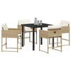 Hage Spisegruppe med pute 5 pcs Beige Poly rattan