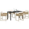 Hage Spisegruppe med pute 5 pcs Beige Poly rattan