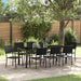 Hage Spisegruppe med pute 9 pcs Svart polyrotting
