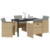 Hage Spisegruppe 5 pcs Beige polyrotting