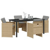 Hage Spisegruppe 5 pcs Beige polyrotting