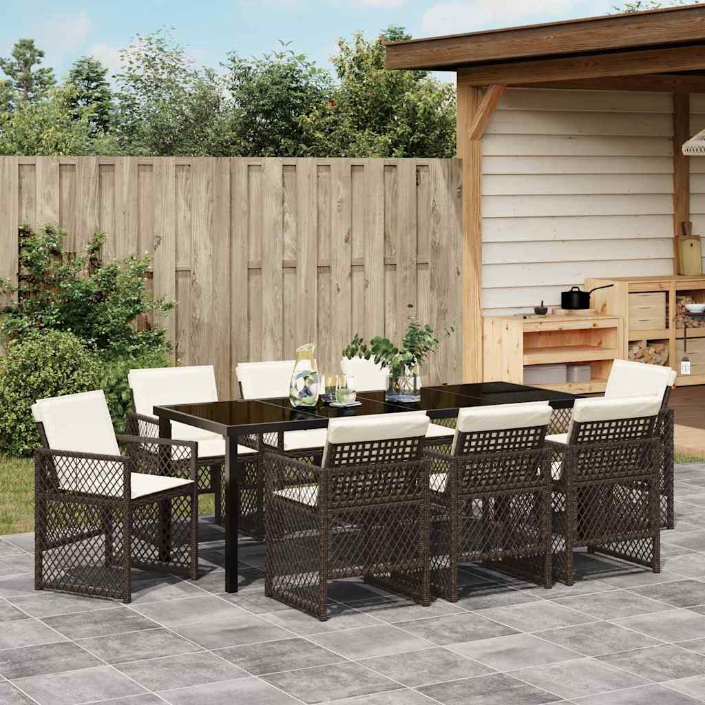 Hage Spisegruppe 9 pcs Brun polyrotting