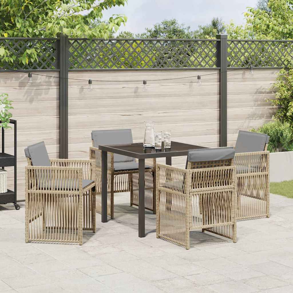 Hage Spisegruppe 5 pcs Beige Pulverlakkert stål