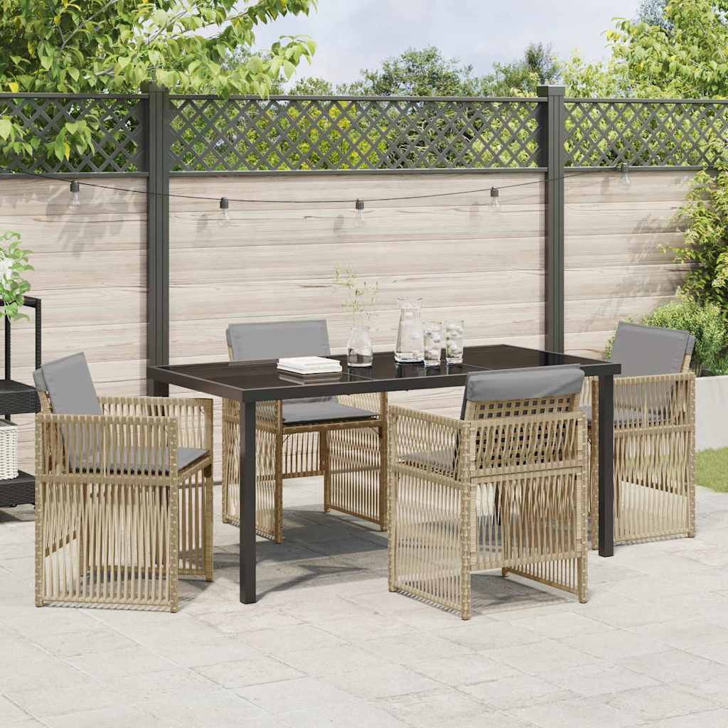Hage Spisegruppe 5 pcs Beige Pulverlakkert stål