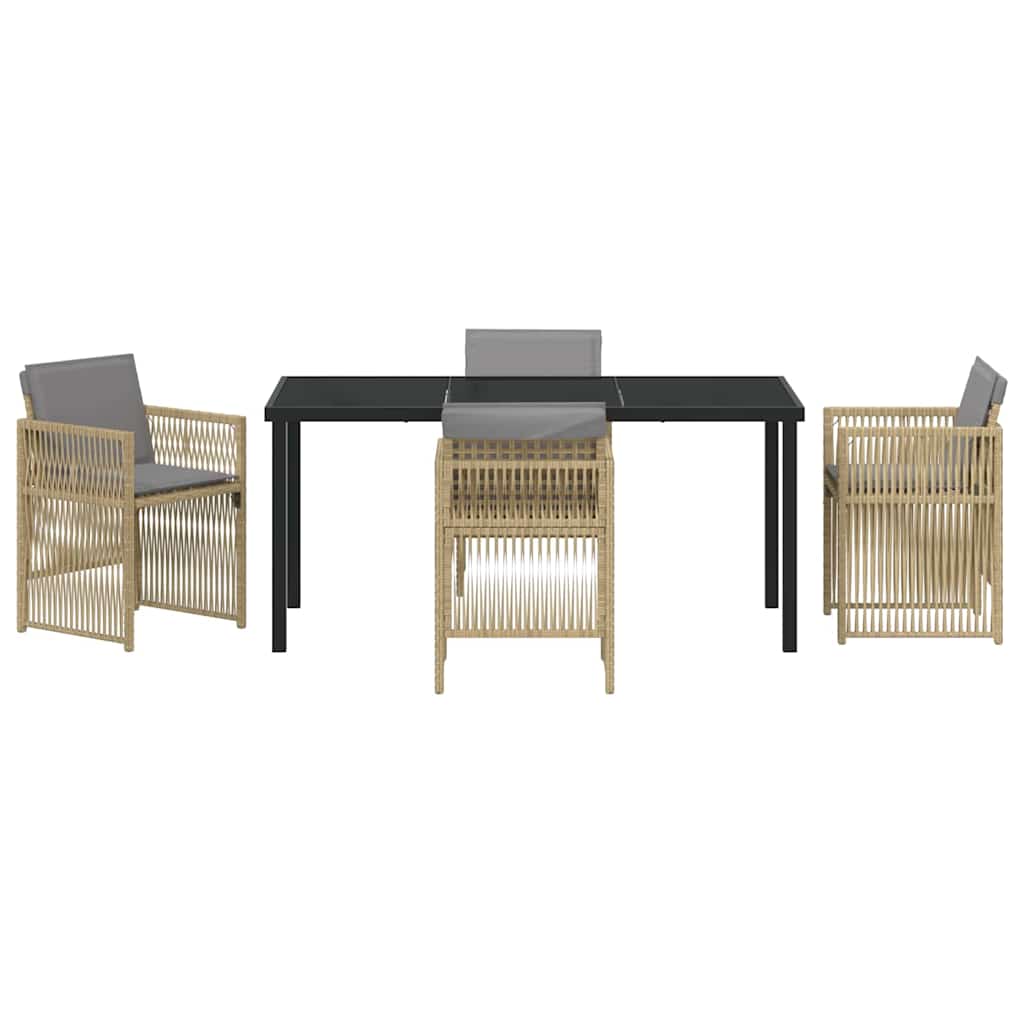 Hage Spisegruppe 5 pcs Beige Pulverlakkert stål