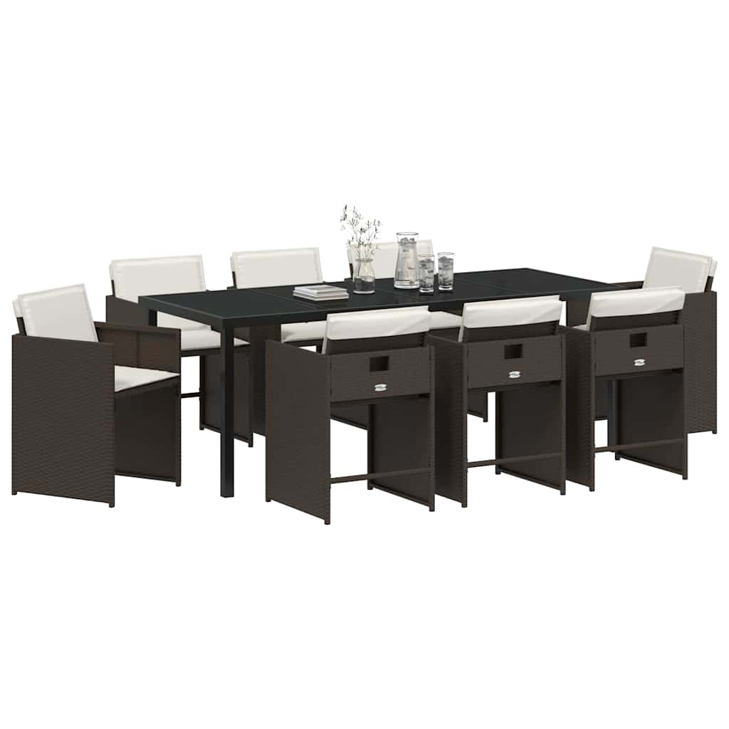 Hage Spisegruppe 9 pcs Brun polyrotting