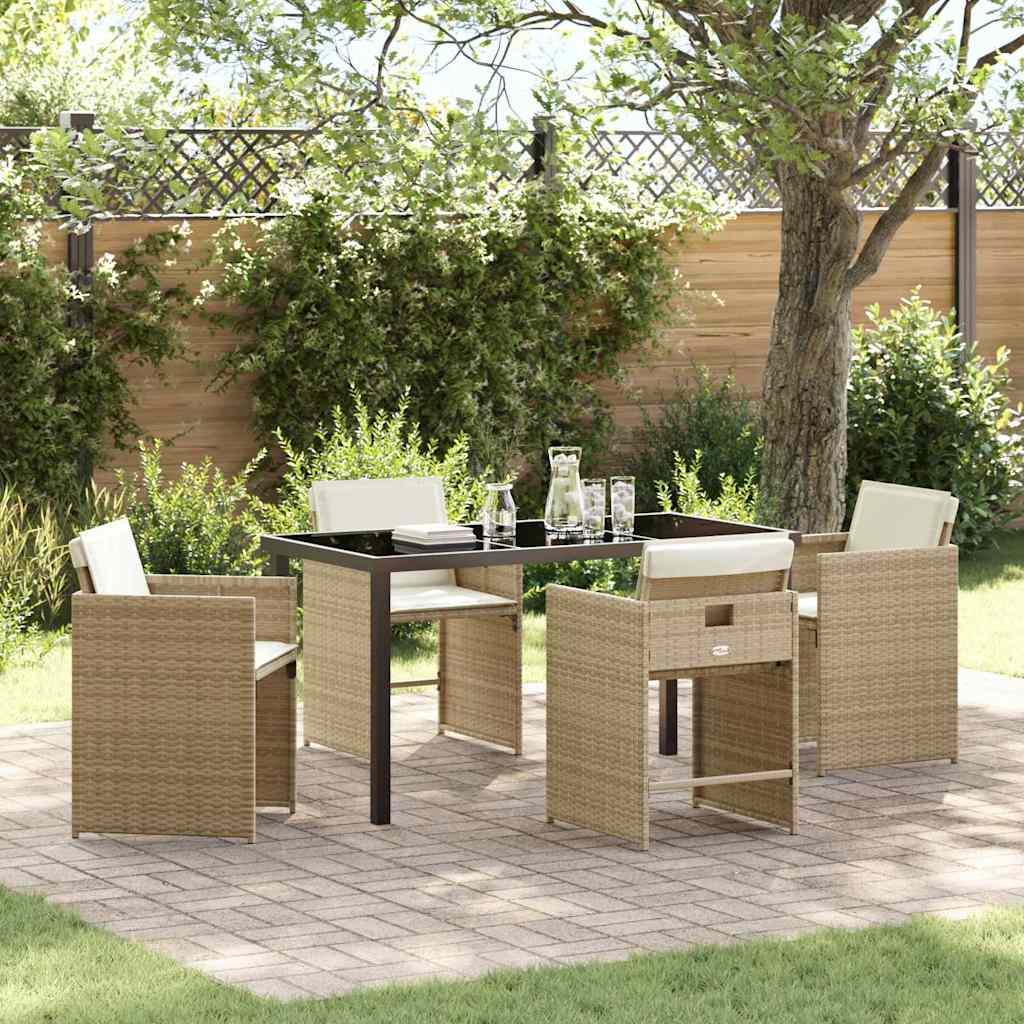 Hage Spisegruppe 5 pcs Beige polyrotting