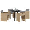 Hage Spisegruppe 5 pcs Beige polyrotting