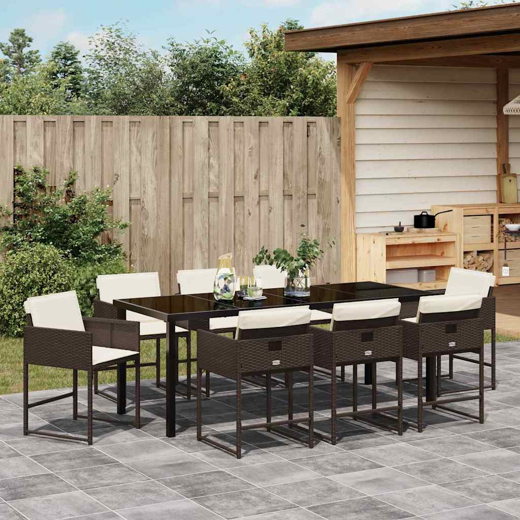 Hage Spisegruppe 9 pcs Brun polyrotting