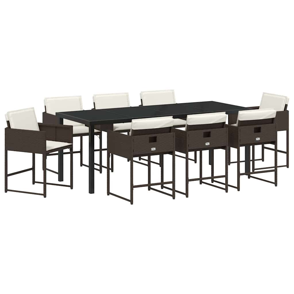 Hage Spisegruppe 9 pcs Brun polyrotting