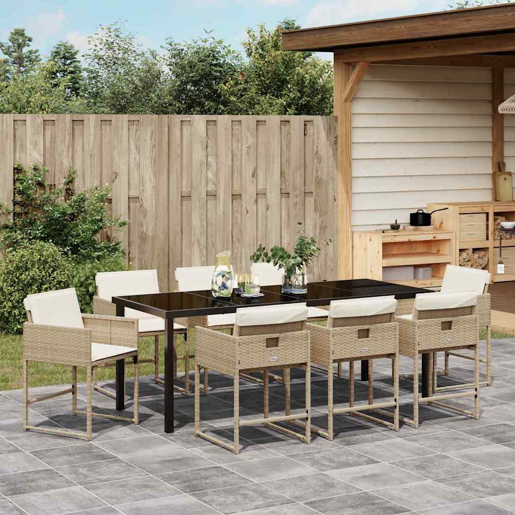 Hage Spisegruppe 9 pcs Beige polyrotting