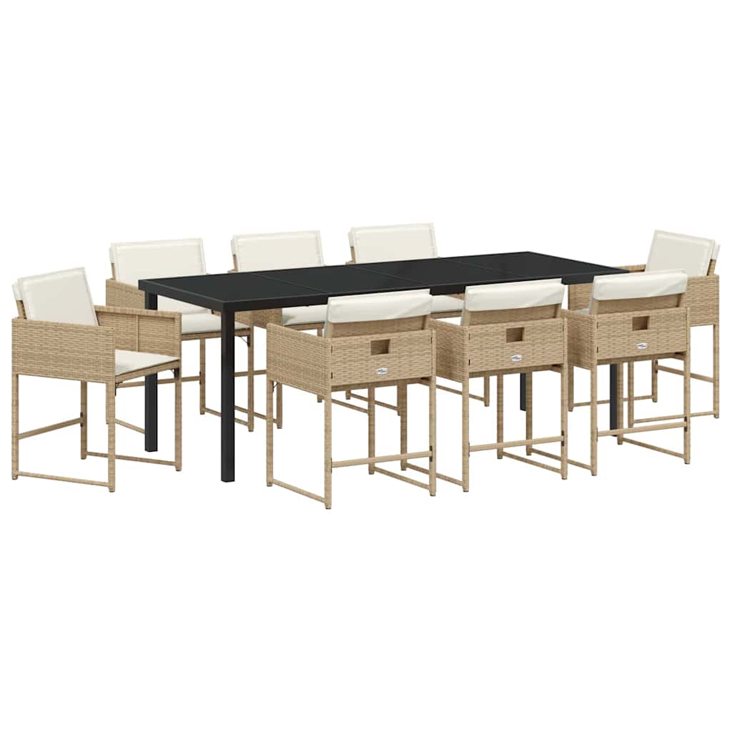 Hage Spisegruppe 9 pcs Beige polyrotting