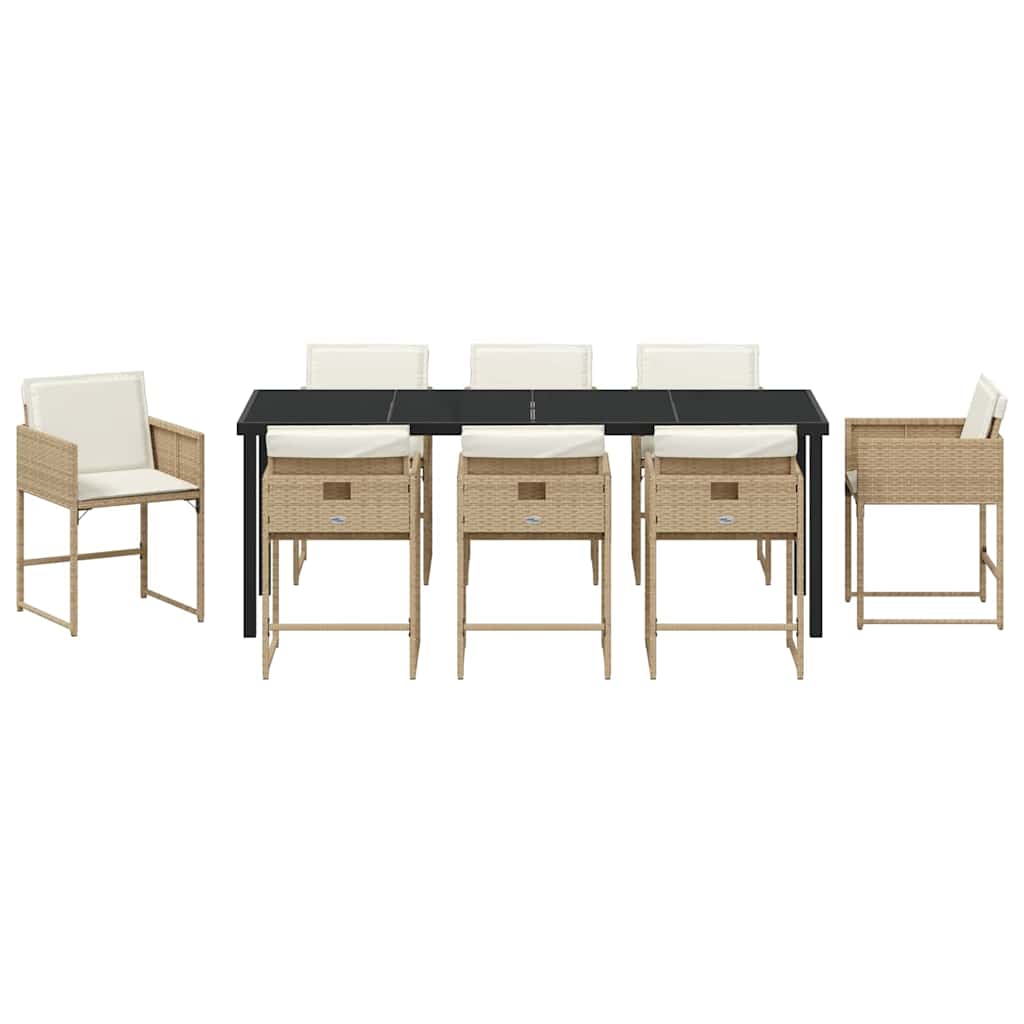 Hage Spisegruppe 9 pcs Beige polyrotting