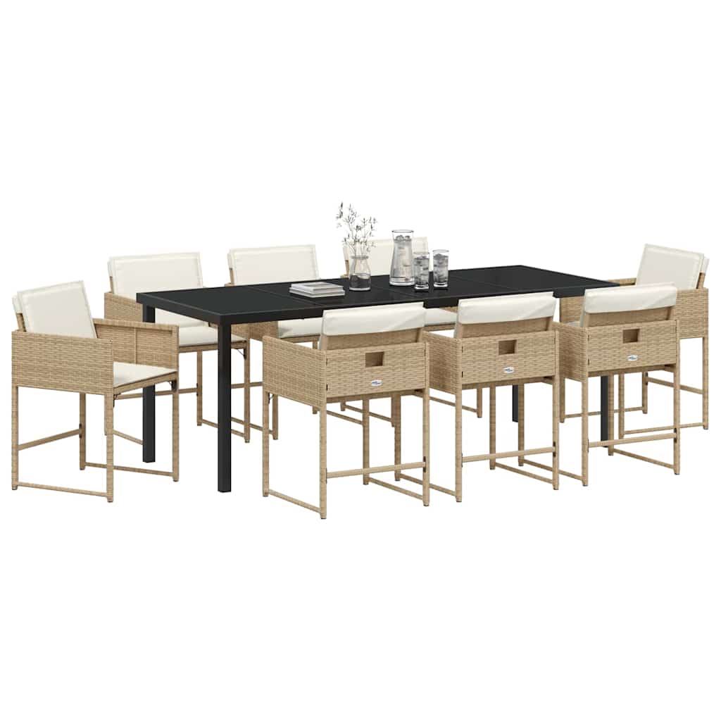 Hage Spisegruppe 9 pcs Beige polyrotting