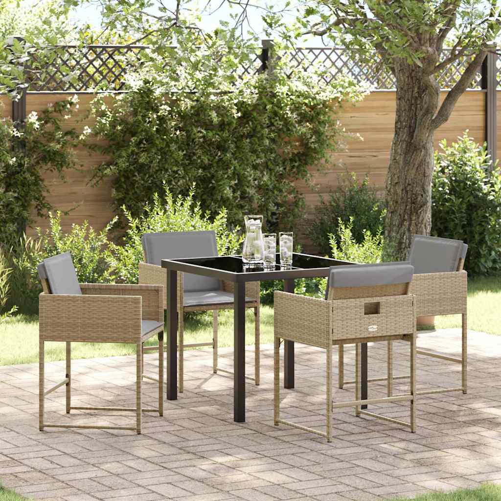 Hage Spisegruppe 5 pcs Beige polyrotting