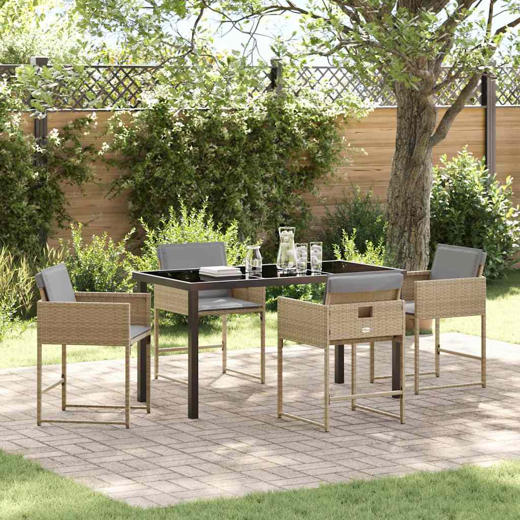 Hage Spisegruppe 5 pcs Beige polyrotting