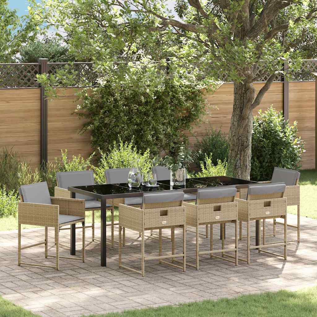 Hage Spisegruppe 9 pcs Beige polyrotting