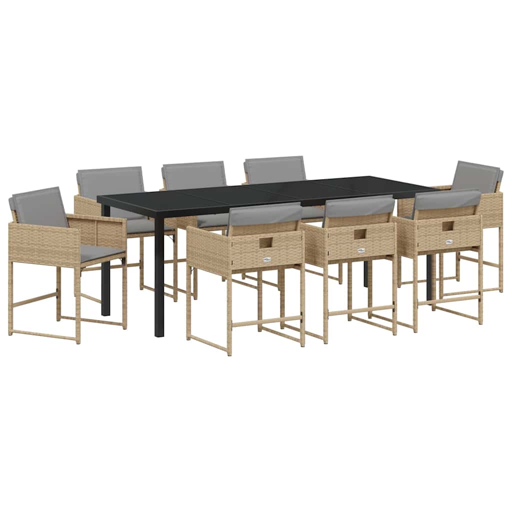 Hage Spisegruppe 9 pcs Beige polyrotting