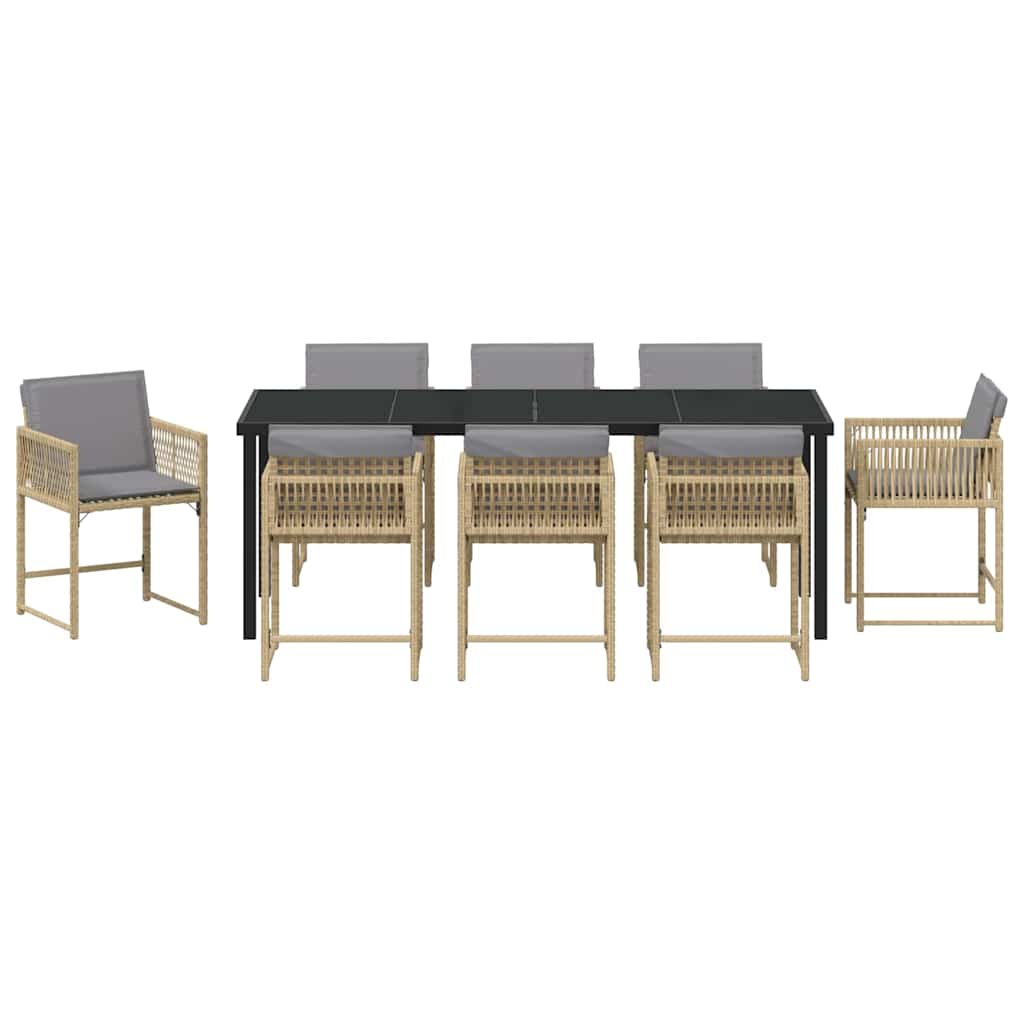 Hage Spisegruppe 9 pcs Beige polyrotting