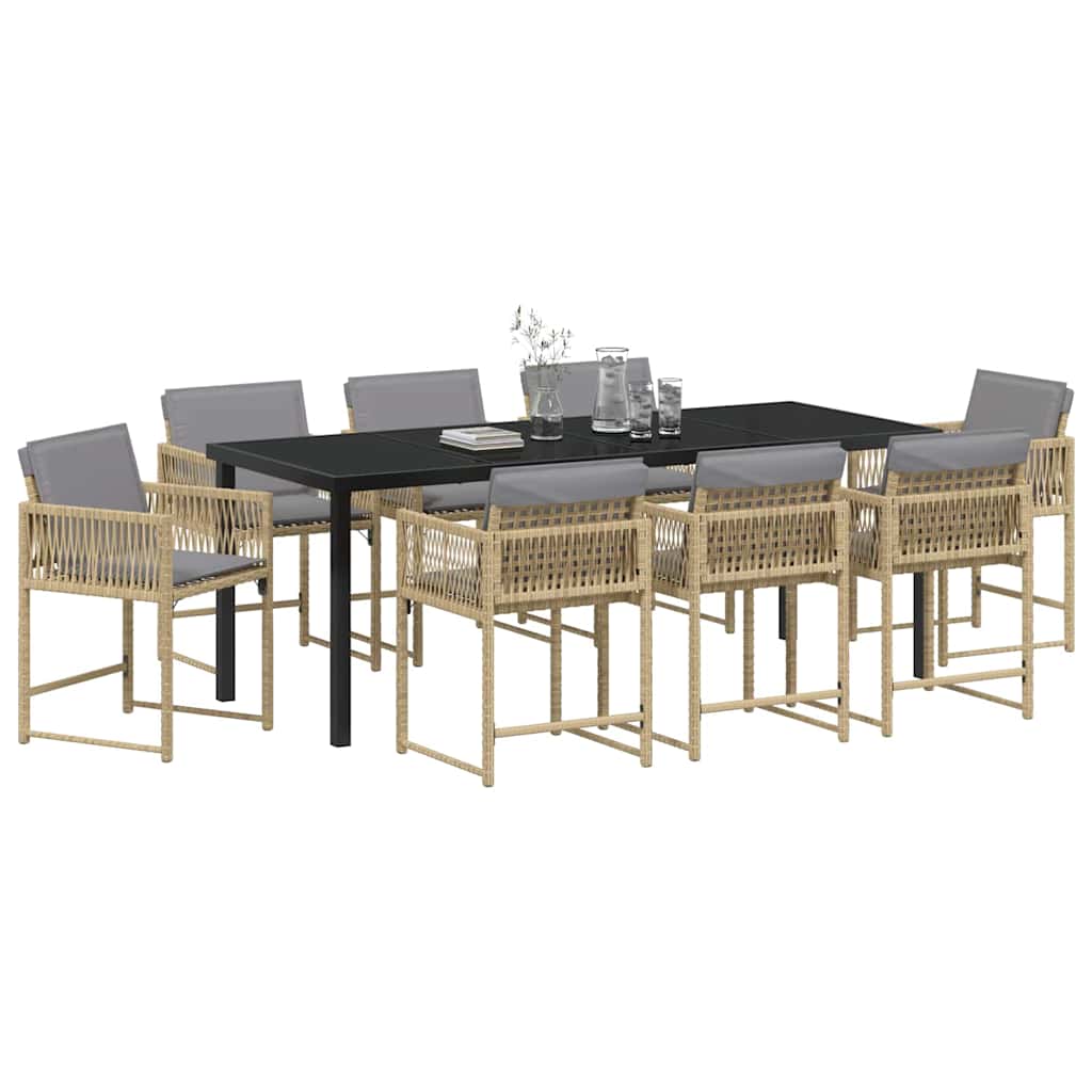 Hage Spisegruppe 9 pcs Beige polyrotting