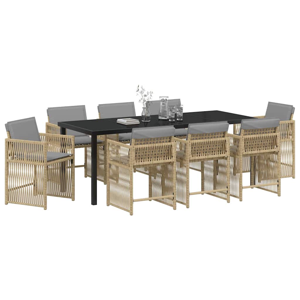 Hage Spisegruppe 9 pcs Beige polyrotting