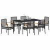 Hage Spisegruppe 7 pcs Svart polyrotting