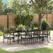 Hage Spisegruppe med pute 9 pcs Svart Rotting