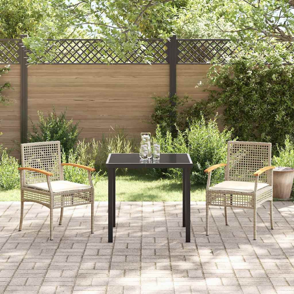 Hage Spisegruppe med pute 3 pcs Beige og svart Rotting