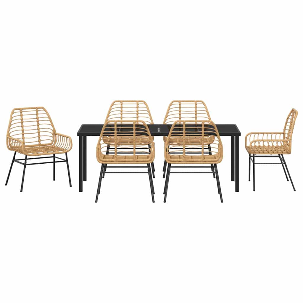 Hage Spisegruppe 7 pcs Brun polyrotting