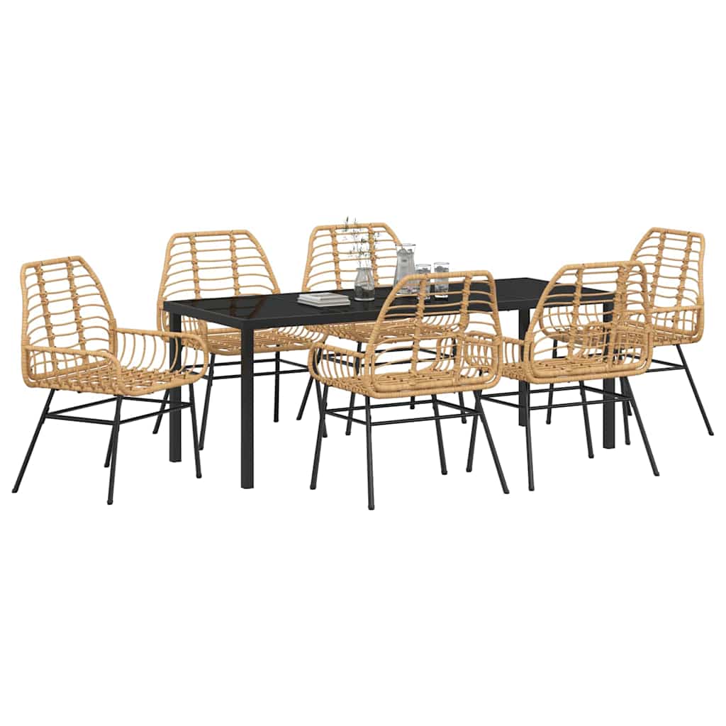 Hage Spisegruppe 7 pcs Brun polyrotting