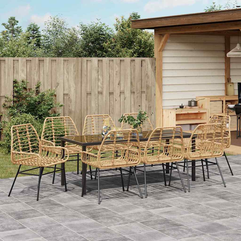 Hage Spisegruppe 9 pcs Brun polyrotting