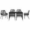 Hage Spisegruppe 7 pcs Svart polyrotting