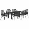 Hage Spisegruppe 7 pcs Svart polyrotting