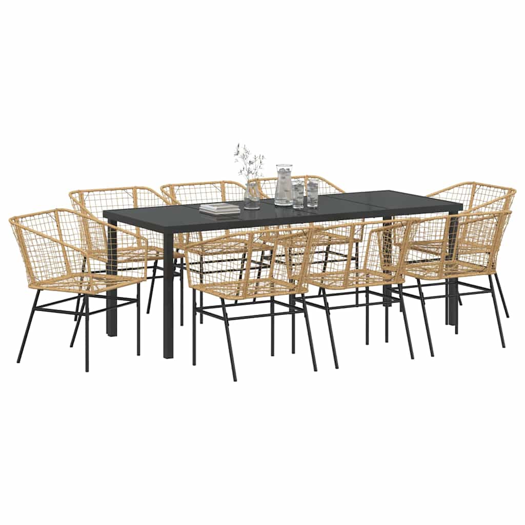 Hage Spisegruppe 9 pcs Brun polyrotting