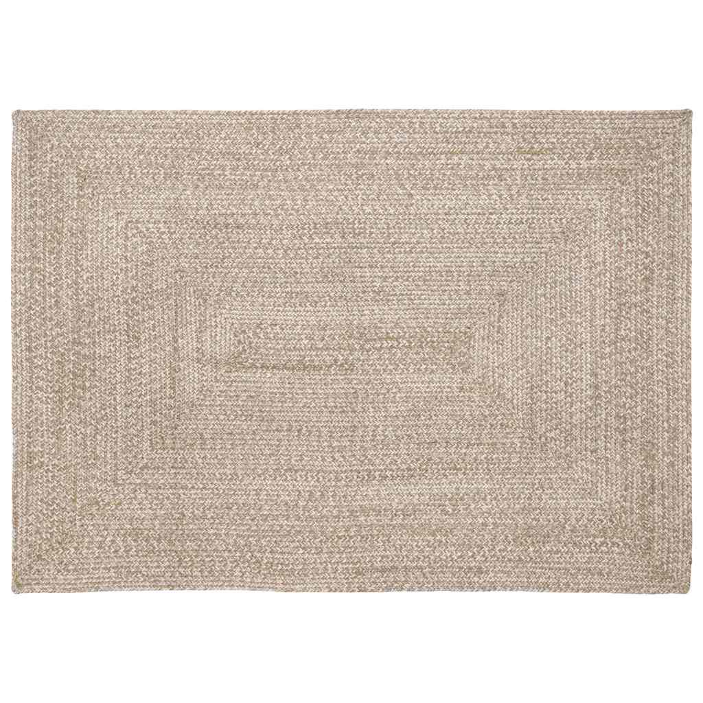 Områdetepper Naturlig og Hvit 120 x 170 cm Jute